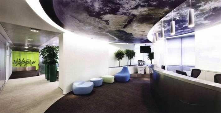 办公室内的自然，环保为主题的办公室空间设计装修